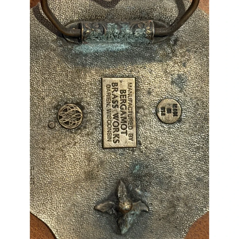 Vintage 1970s Bergamot Brass Works Belt Buckle America's Heroes Fire Dept S-35